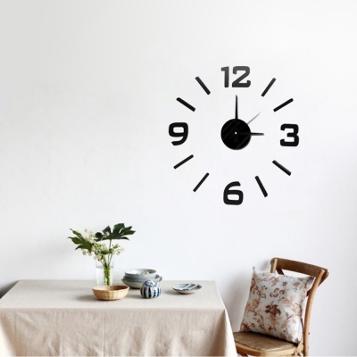 2016 quartz clocks 3d home decor diy eva foam sticker wall clock fishion watch for living room bedroom corridor home decoration [clocks-3645]