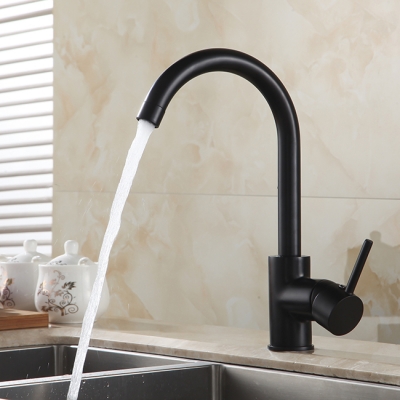 360 degree rotating copper black kitchen faucet and cold water vegetables basin sink mixer tap gyd-7114r [black-finish-kichen-faucet-1090]