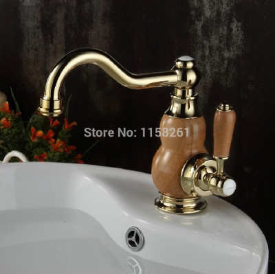 360degree rotating brass torneira cozinha kitchen faucet cold water gold basin sink taps mixers lt-5027k [golden-bathroom-faucet-3514]
