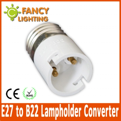 5 pcs/lot white color e27 to b22 lamp holder converter socket adapter light lamp extension socket base holder for led light bulb [lamp-holder-converter-892]