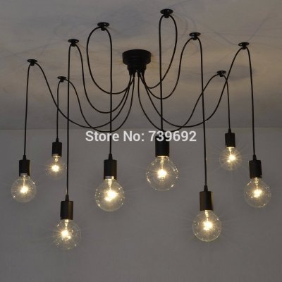 8 arms edison bulb pendant chandelier modern vintage loft bar restaurant bedroom e27 art pendant industrial lamp ship [iron-pendant-lights-4573]