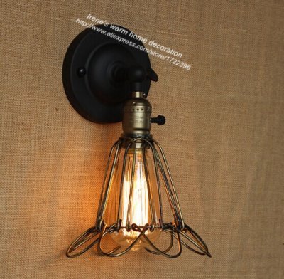 american country loft iron wall light,4 colors simple wall lamp for bar coffee dining room,e27*1 bulb included,ac 110v~240v [edison-loft-wall-lights-2506]