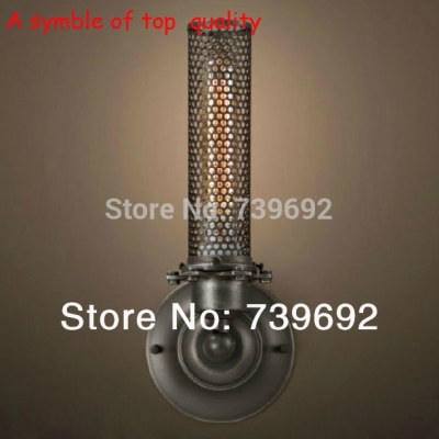 american style bedside iron wall lamps with retro iron lampshade and edison bulb as show 110-240v 40w 60w [iron-wall-lamps-4446]