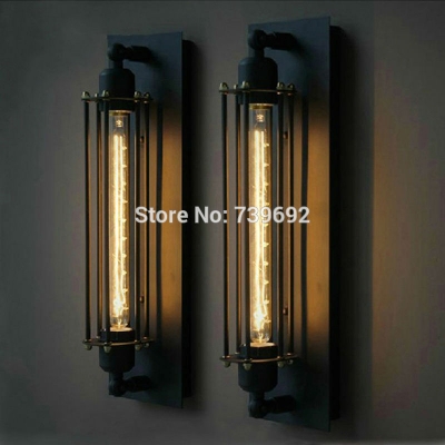 american style classical new arrival antique black finish antique wall lamp 1*e27 vintage edison wall lamp 40w,110v/220v [iron-wall-lamps-4686]