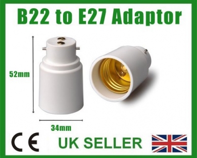 bayonet b22 - e27 screw lamp light bulb socket base cap converter adaptor holder [b22-ba15d-ba15s-socket-5116]
