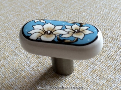 blue flower knobs drawer knob pulls handles kitchen cabinet knobs pull handle ceramic rustic rose lotus decorative hardware