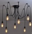 by ups 8 arms black plastic socket lighting diy industrial pendant lamp with edison bulb 110v for home decoration