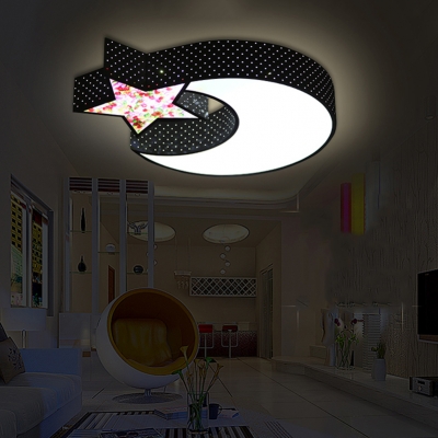 cartoon moon star ceiling lamps child baby bedroom lights creative study living room decoration lighting [modern-style-5537]