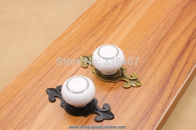 ceramic and alloy dresser knobs modern kitchen cabinet knobs furniture hardwear