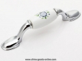 ceramic kitchen cabinet pulls handles knobs white silver blue blossom / dresser drawer pull handles knob porcelain door handles