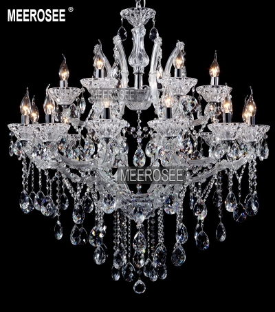 clear chrome candle chandelier lighting massive chandelir cristal pendelleuchte lampshades lustre living glass arms 18 lamps [crystal-chandelier-maria-theresa-2197]