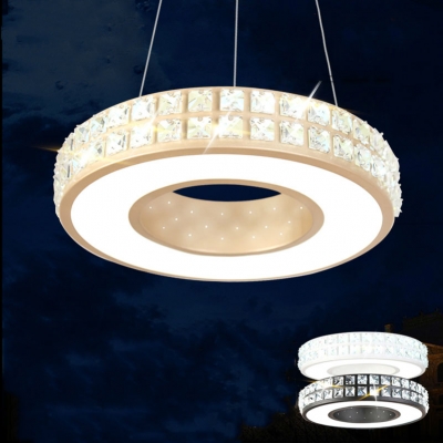 crystal round led pendant light for dining room foyer livingroom hall household home decoration,600mm 30w pendant lamp [modern-style-5590]