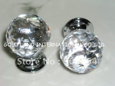 d30mmxh40mm 30pcs/lot transparent clear crystal glass drawer knobs