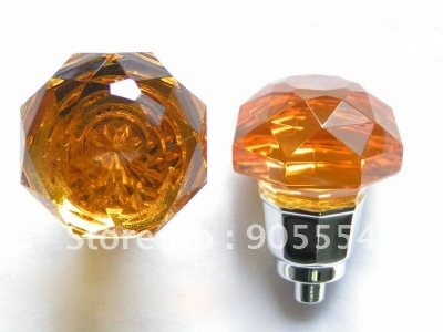 d45mmxh54mm multi-faceted cutting tawny crystal glass furniture knobs