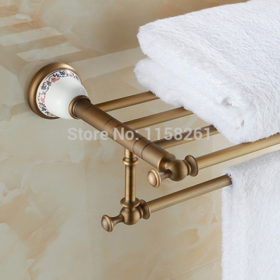 fashion antique copper bathroom set vintage antique brass towel rack towel rack shelf bathroom accessories xl-3319f [towel-racks-8417]