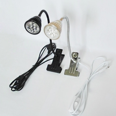 flexible convenient 30cm tube style ed desk lamp - clip switch light bulb 5*2w table lamp, reading lighting [desk-lamp-7369]