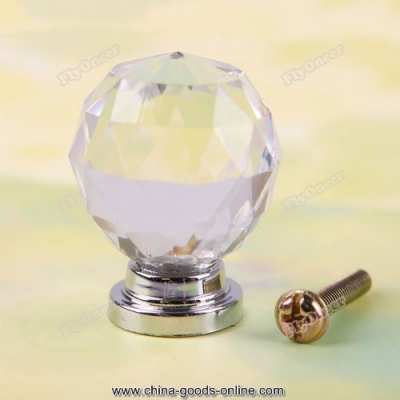 flyoneer nicer 1pcs 30mm crystal cupboard drawer cabinet knob diamond shape pull handle #06 portable [Door knobs|pulls-461]
