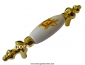 gold zinc alloy ceramic door handle/ knobs furniture hardware accesories 10pc per lot whole & retail discount