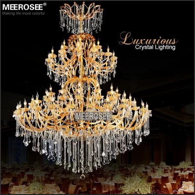 large el crystal chandelier light fixture maria theresa amber golden led crystal light for lobby stair hallway project [crystal-chandelier-maria-theresa-2225]