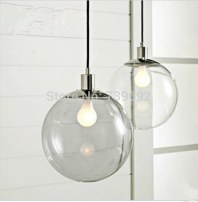 modern brief fashion transparent clear glass ball restaurant lamp bar pendant lights personalized single lamps dia20cm,25cm,30cm [glass-pendant-lights-4358]