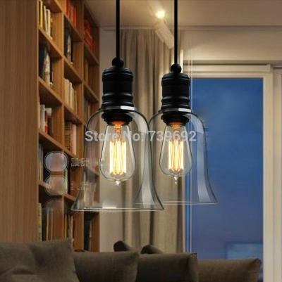 modern crystal bell lamp,simple amarican countryside pendant lamps,transparent shade glass pendant lights for home
