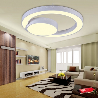 modern double ring led ceiling light, 85-265v 36w round child ceiling lamps,bedroom living room lighting [modern-style-5498]