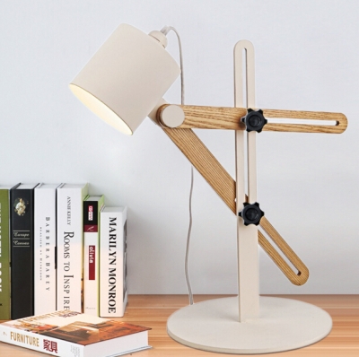 modern simple bedroom bedside decorative table lamp study nordic art creative wooden adjustable table lights [table-lamp-3871]