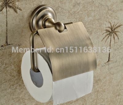 new wall mounted bathroom antique brass toilet paper holder with cover waterproof [toilet-paper-holder-8132]
