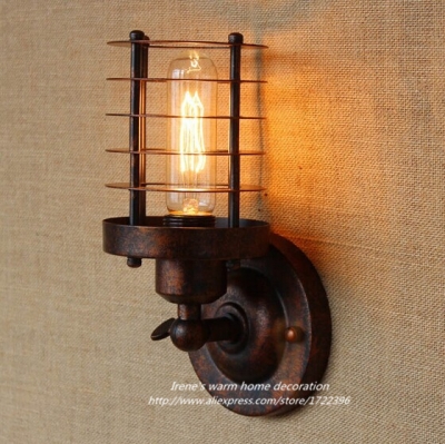 retro loft american metal industrial vintage wall light,wall lamp for bar coffee home lightings,e27*1 bulb included,ac 110v~240v