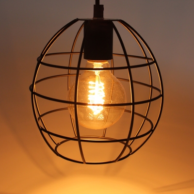 retro vintage iron cage pendant light lamp ac 90-260v for living room bedroom restaurant bar cafe home decoration [pendant-light-3571]