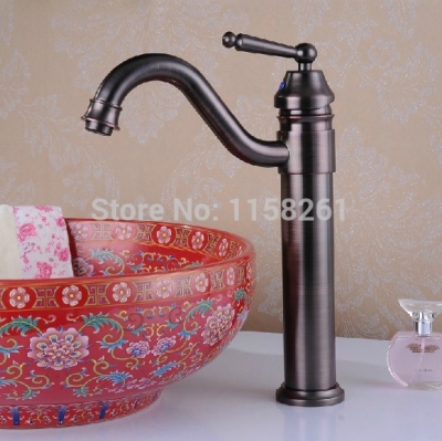 single hole black color bathroom vanity vessel sink mixer oil rubbed bronze tap faucet cozinha torneira hj-6633r
