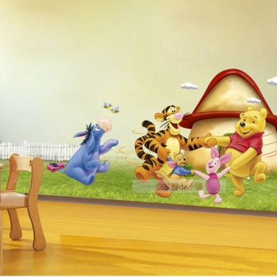 the second wall paper only 2 usd !! removable cartoon wall sticker wall paper pvc waterproof [cartoon-wall-paper-7216]