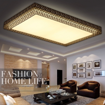 (wecus) iron creative bird's nest led ceiling light,big rectangle 72w living room foyer ceiling lamps