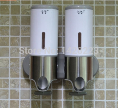 whole and retail new wall mounted bathroom stainless steel dual bottles soaps dispenser 1000ml