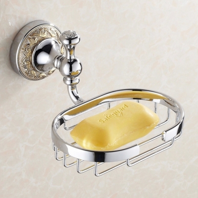 whole and retail promotion modern chrome brass solid brass bathroom soap dishes basket holder st-3829