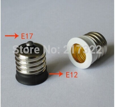 100pcs e17 to e12 adapter conversion socket material fireproof material e12 socket adapter lamp holder [b22-ba15d-ba15s-socket-5439]