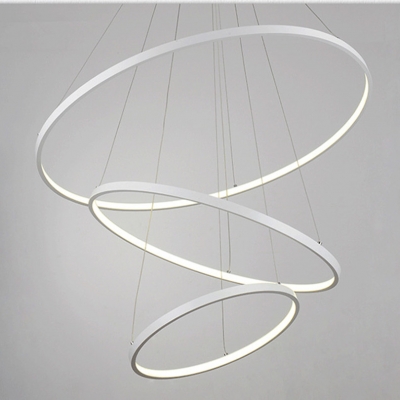 2016 post - modern simple aluminium led ring pendant light diy style living room ring suspensed lamp