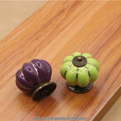 40mm novelty pumpkin shaped ceramic door knob kitchen furniture cupboard drawer cabinet knob pull handle