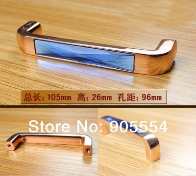 96mm blue color k9 crystal glass cabinet pull drawer handle kitchen door handle furniture handle