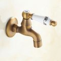 antique brass finish bathroom wall mount washing machine water faucet taps 1512 f