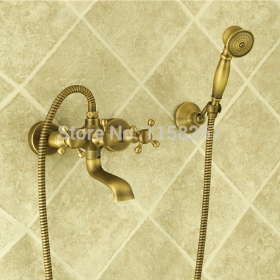 antique copper shower set fashion quality copper shower bathroom sanitary ware shower set bathtub faucet zly-6755 [antique-finish-shower-set-576]