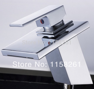 brand new basin sink waterfall tap single lever single hole deck mounted basin waterfall faucet. mixer wf-6086 [chrome-bathroom-faucet-1690]