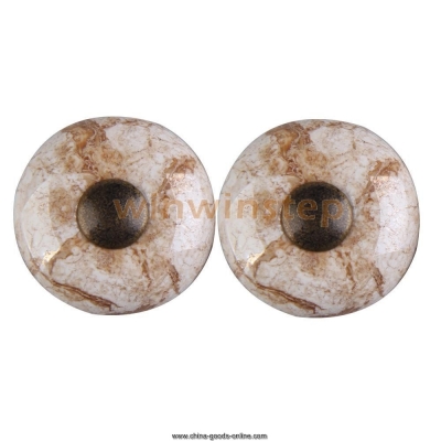 bs#s 2x round marble cracks ceramic drawer handle cupboard wall cabinet knob