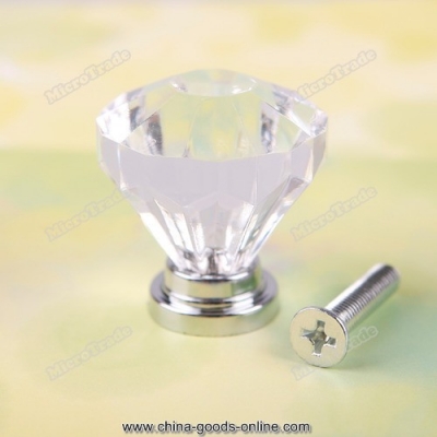 checkfire 1pcs 32mm diamond shape crystal cupboard drawer cabinet knob pull handle #05 worldwide [Door knobs|pulls-83]