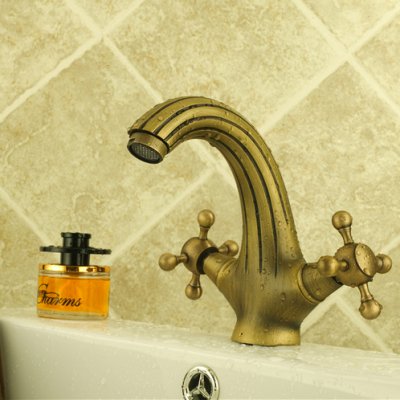 classic antique brass bathroom faucet basin sink spray dual handle mixer tap basin faucets wash basin tap zly-6653