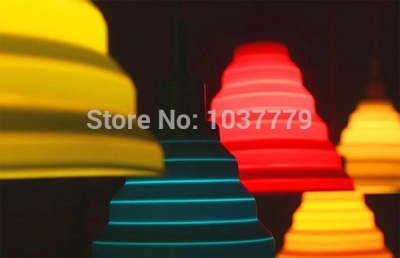 colorful silicon changeable muuto droplight e27 art pendant lights 3pieces/lot [iron-shade-pendant-lamp-4009]
