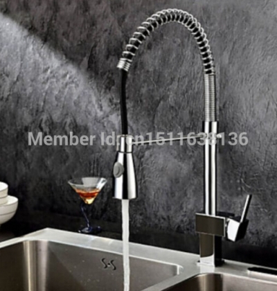 contemporary deck mounted chrome brass kitchen faucet sink mixer tap [chrome-1437]