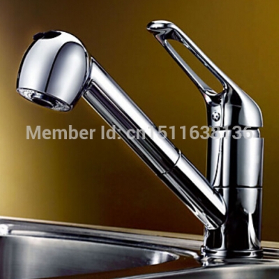 contemporary pull out chrome brass kitchen faucet vessel sink mixer tap deck mounted [chrome-1455]