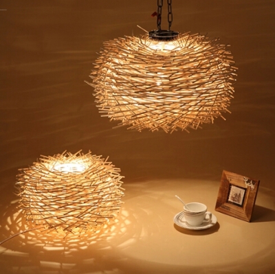 creative personality countryside nest rattan lighting natural environmental protection bird nest pendant light [modern-7150]