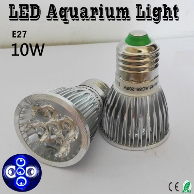 e27 e14 gu10 10w 3 blue450--465nm) & 2 white(6000--6500k) aquarium led lighting, for the fish tank lighting, aquarium lamp [led-aquarium-lights-7320]